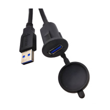 Round Single Port USB 3.0 Male to Female Car Flush Mount Waterproof Cable